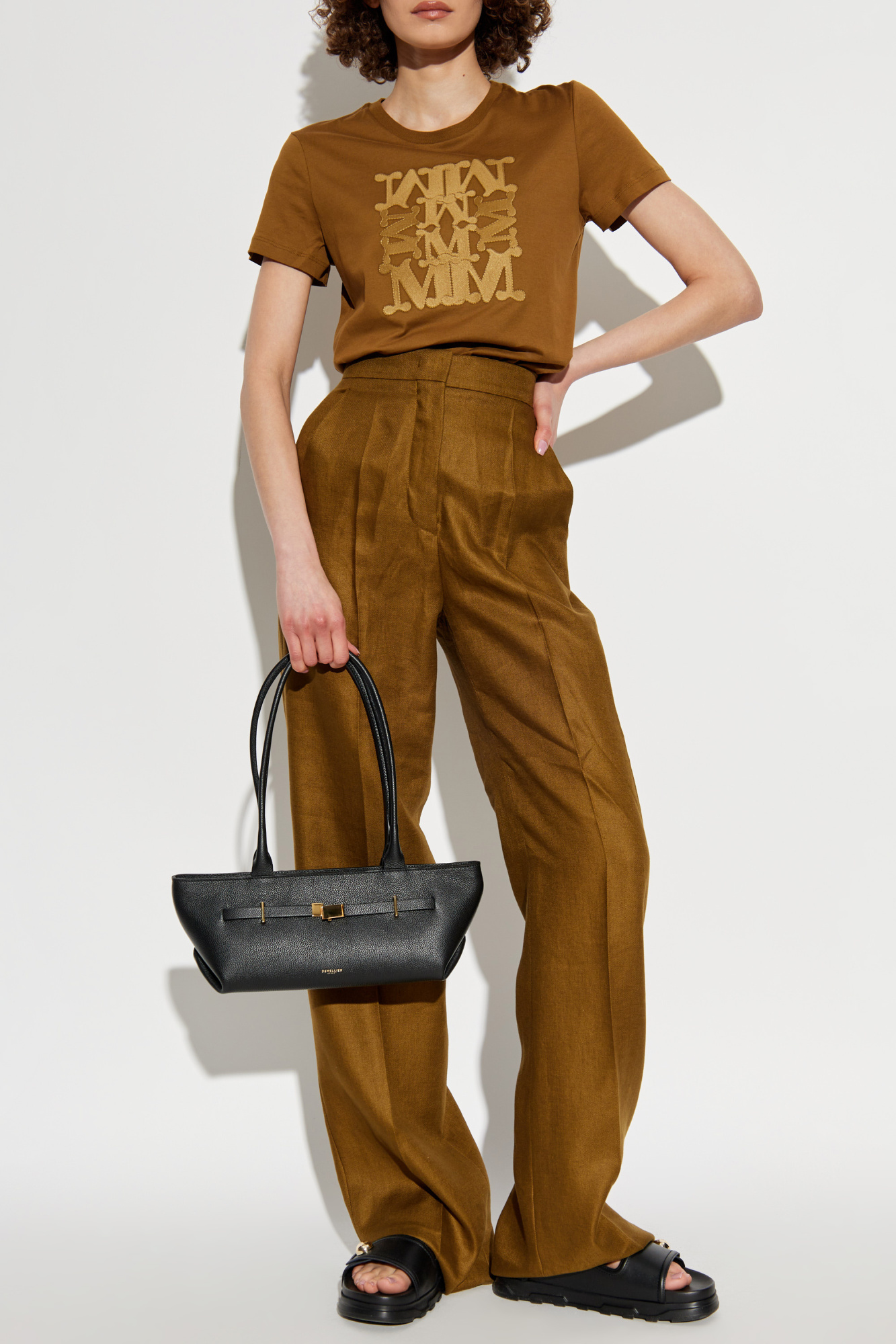 Tシャツ・カットソー MAX MARA Giovane cotton t-shirt Marrone Max Mara マックスマーラ Tシャツ トップス GIOVANE
